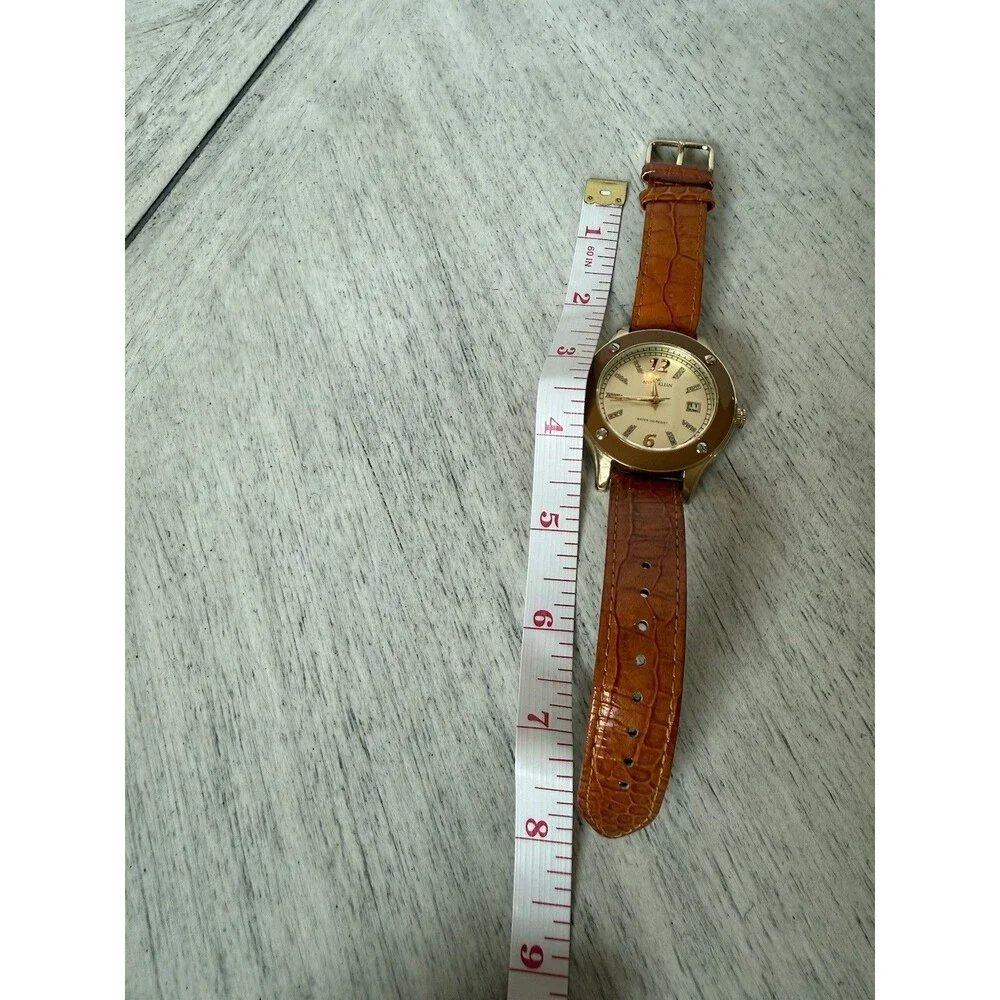 Anne Klein Watch Women's Gold Tone Brown Leather Band Quartz Analog WR 100FT SS